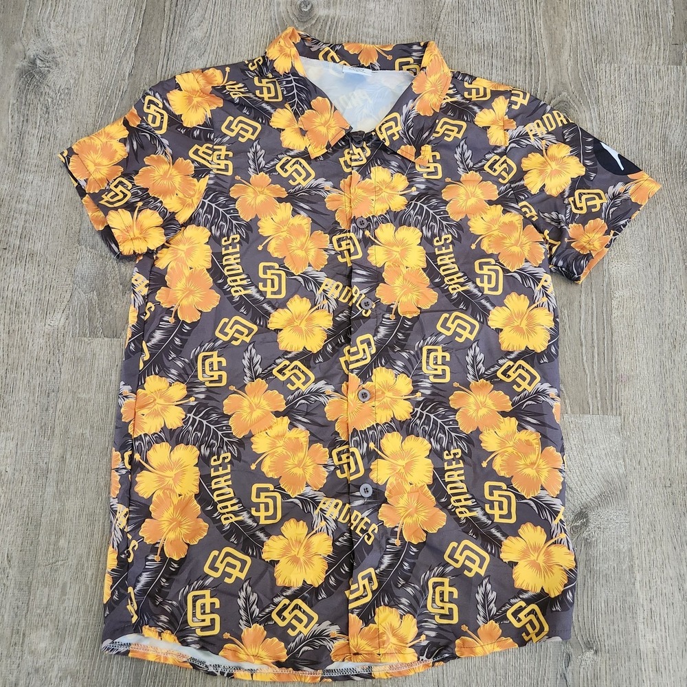 San Diego Padres MLB 2025 SGA Hawaiian Shirt Brown Floral Adult Size Medium